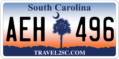 SC license plate AEH496