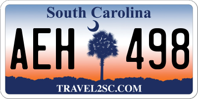 SC license plate AEH498