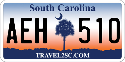 SC license plate AEH510