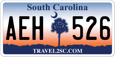 SC license plate AEH526