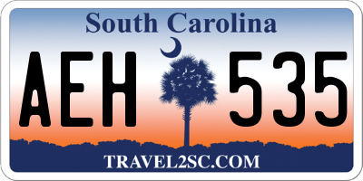 SC license plate AEH535