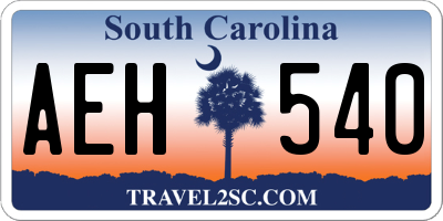SC license plate AEH540
