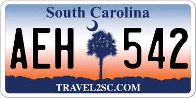 SC license plate AEH542