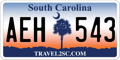 SC license plate AEH543