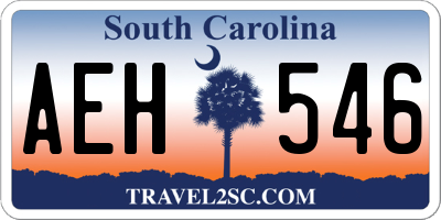 SC license plate AEH546
