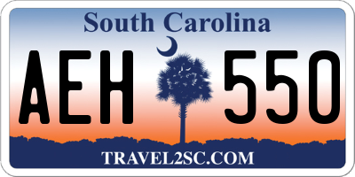 SC license plate AEH550