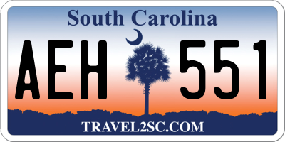SC license plate AEH551