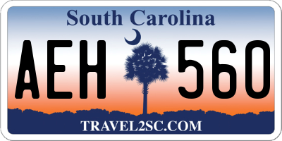 SC license plate AEH560
