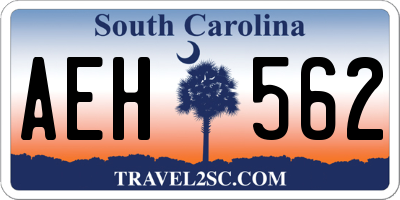 SC license plate AEH562