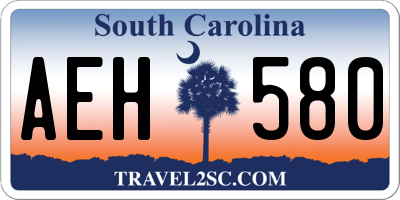 SC license plate AEH580