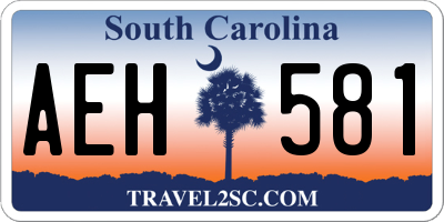 SC license plate AEH581