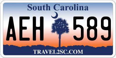SC license plate AEH589
