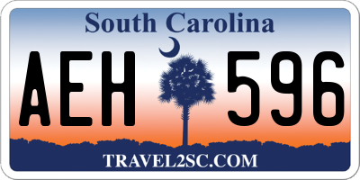SC license plate AEH596