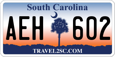 SC license plate AEH602