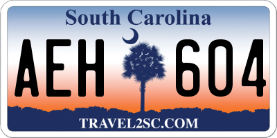 SC license plate AEH604