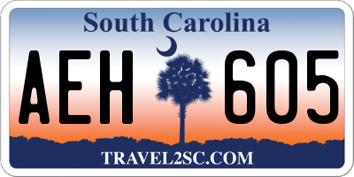 SC license plate AEH605