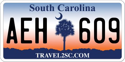 SC license plate AEH609