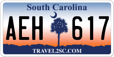 SC license plate AEH617