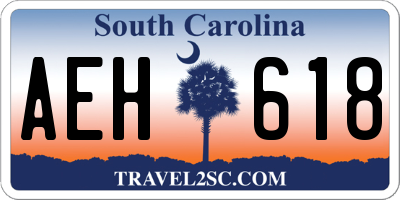 SC license plate AEH618