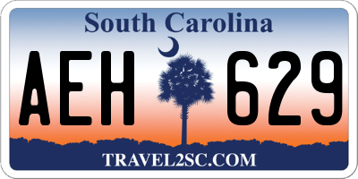 SC license plate AEH629