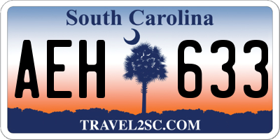 SC license plate AEH633