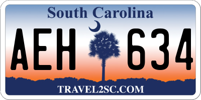 SC license plate AEH634