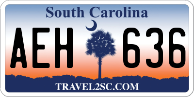 SC license plate AEH636