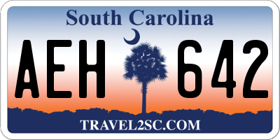 SC license plate AEH642