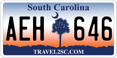 SC license plate AEH646