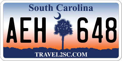 SC license plate AEH648