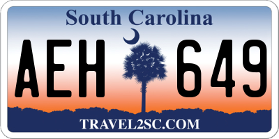 SC license plate AEH649