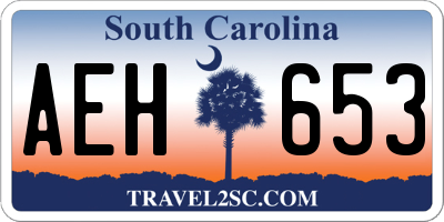 SC license plate AEH653