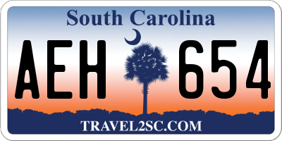 SC license plate AEH654