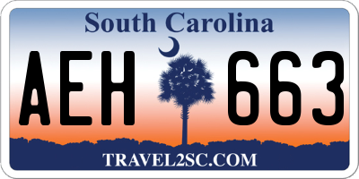 SC license plate AEH663