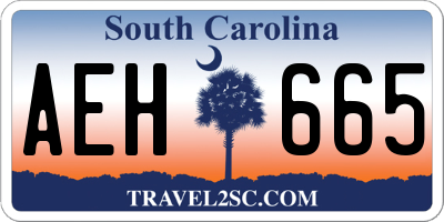 SC license plate AEH665