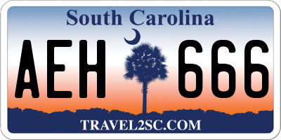 SC license plate AEH666