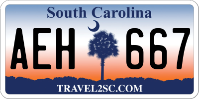 SC license plate AEH667