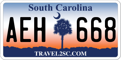 SC license plate AEH668
