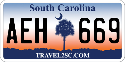 SC license plate AEH669