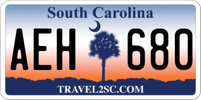 SC license plate AEH680