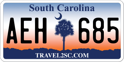 SC license plate AEH685