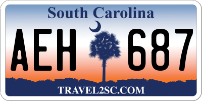 SC license plate AEH687