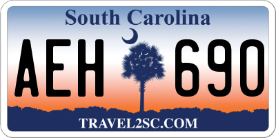 SC license plate AEH690