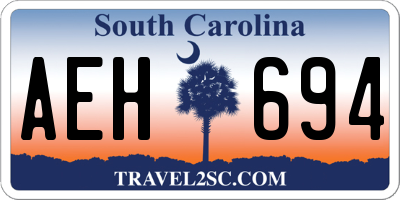 SC license plate AEH694