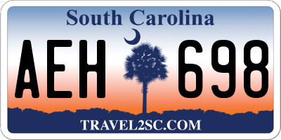 SC license plate AEH698