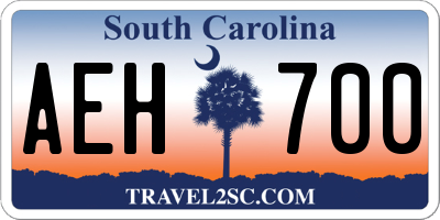 SC license plate AEH700