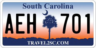 SC license plate AEH701