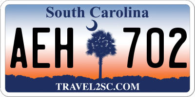 SC license plate AEH702