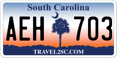 SC license plate AEH703