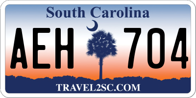 SC license plate AEH704